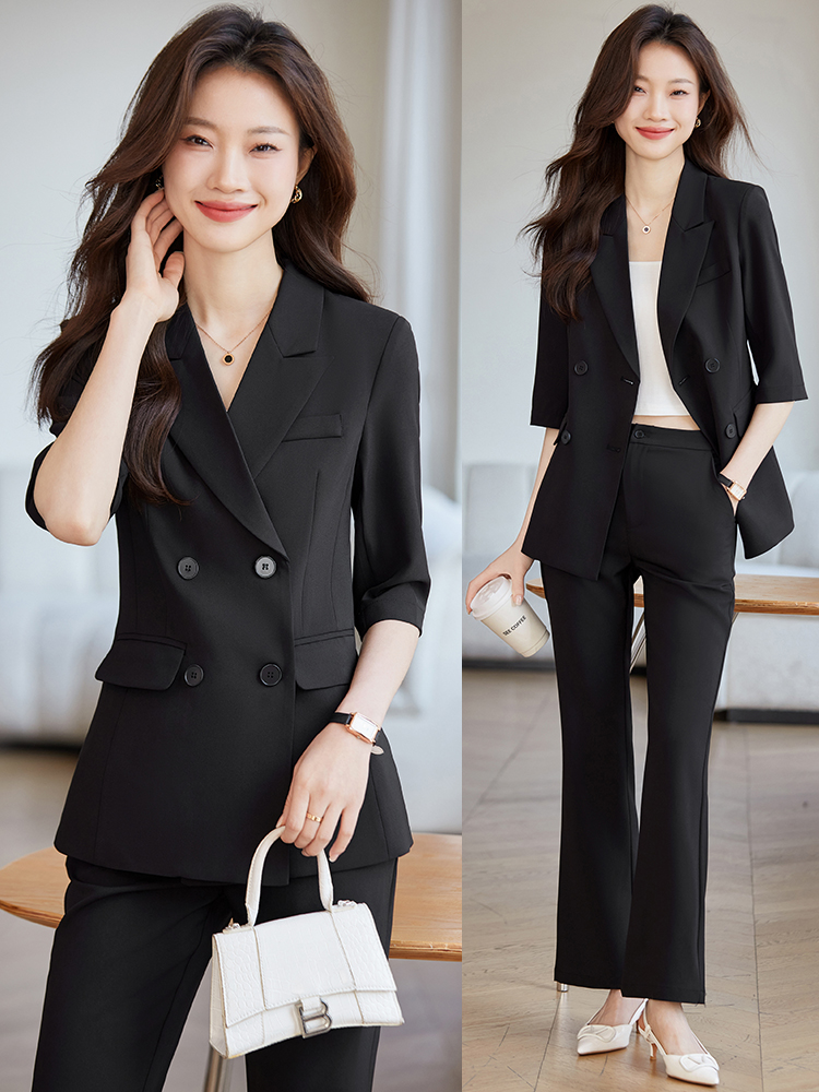 Women Formal Wear For Interview - Spring Thin Professional Suit Set for