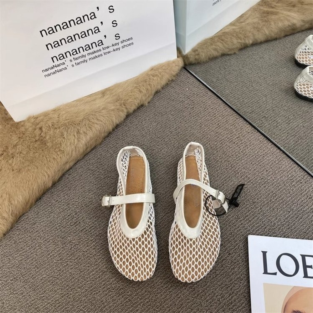 Women'S Formal Wear For Wedding - Cream White Mesh French Mary Janes