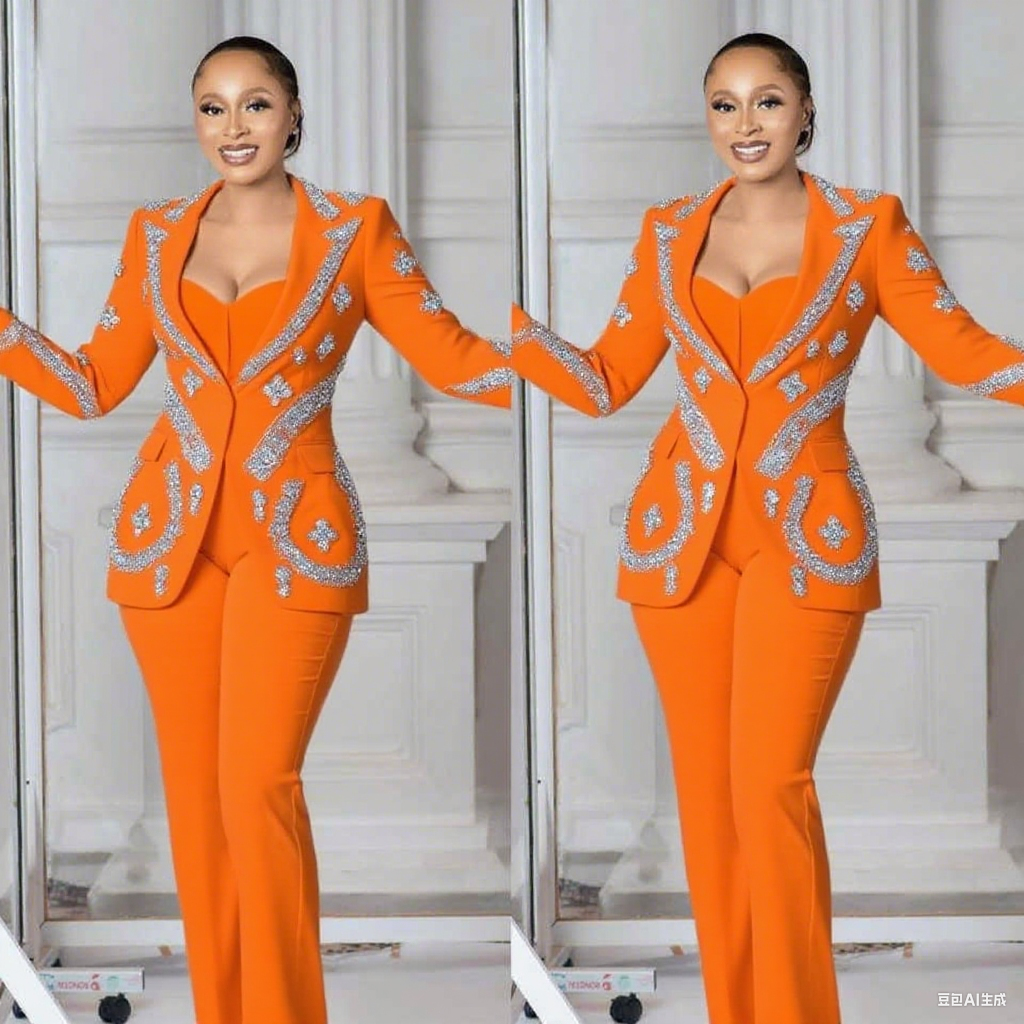 Women Formal Wear For Plus Size - Luxury Women Pants Suits 2 Pcs