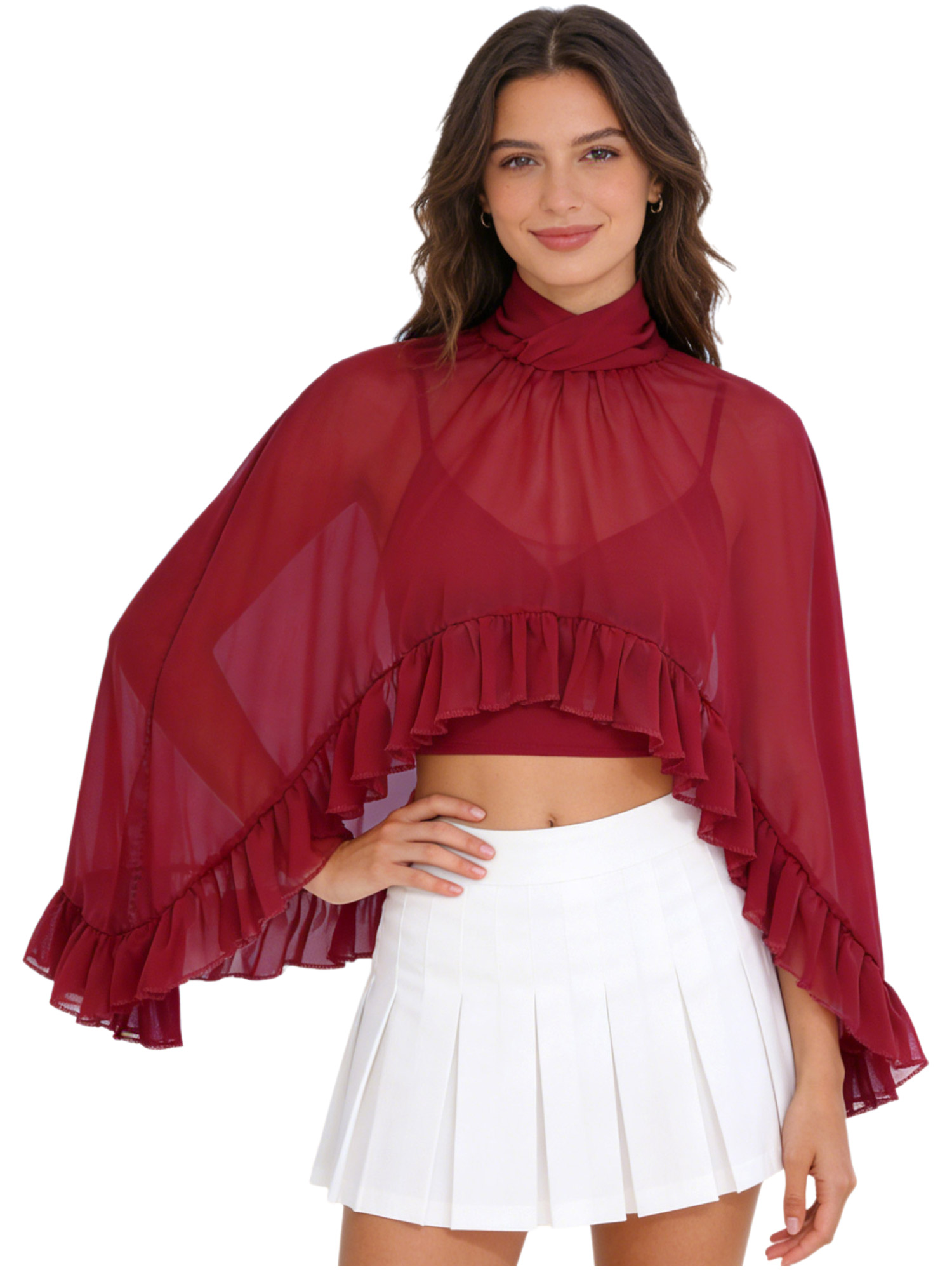 Women Chiffon Shawl Blouse Hig - Women Formal Wear Types avis et prix
