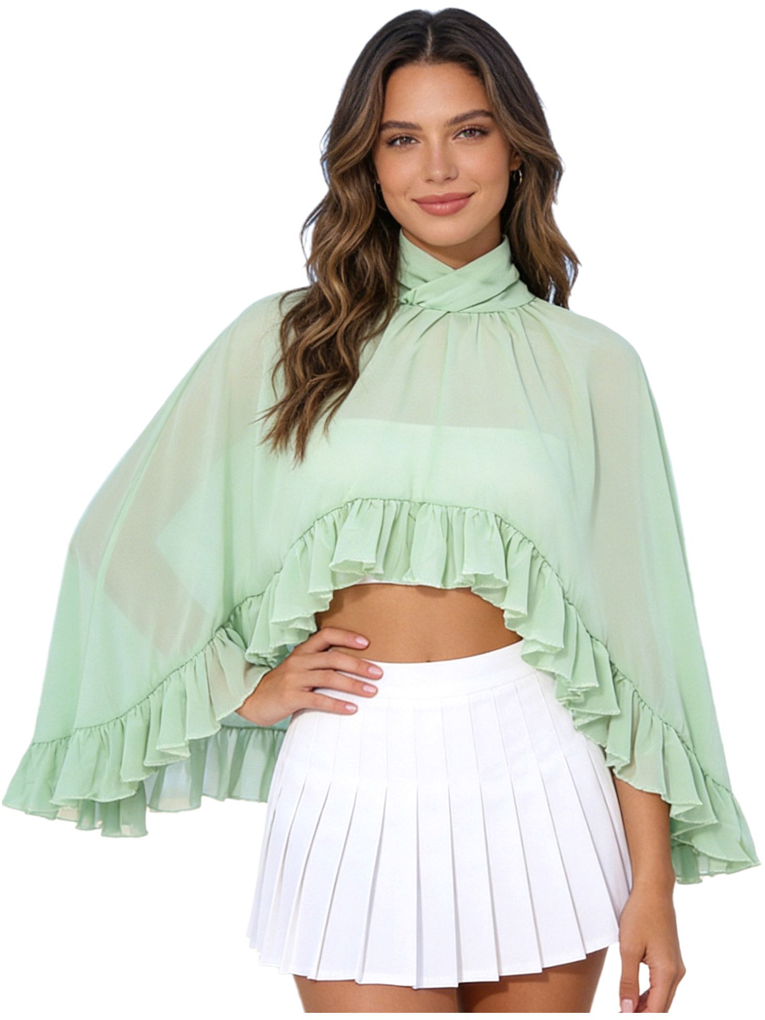 Women Chiffon Shawl Blouse Hig - Women Formal Wear Types avis et prix