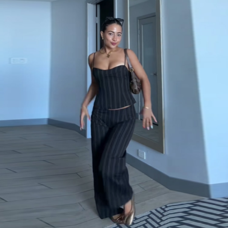 Elegant French Pinstripe 2pc S - Women Formal Wear Vest avis et prix
