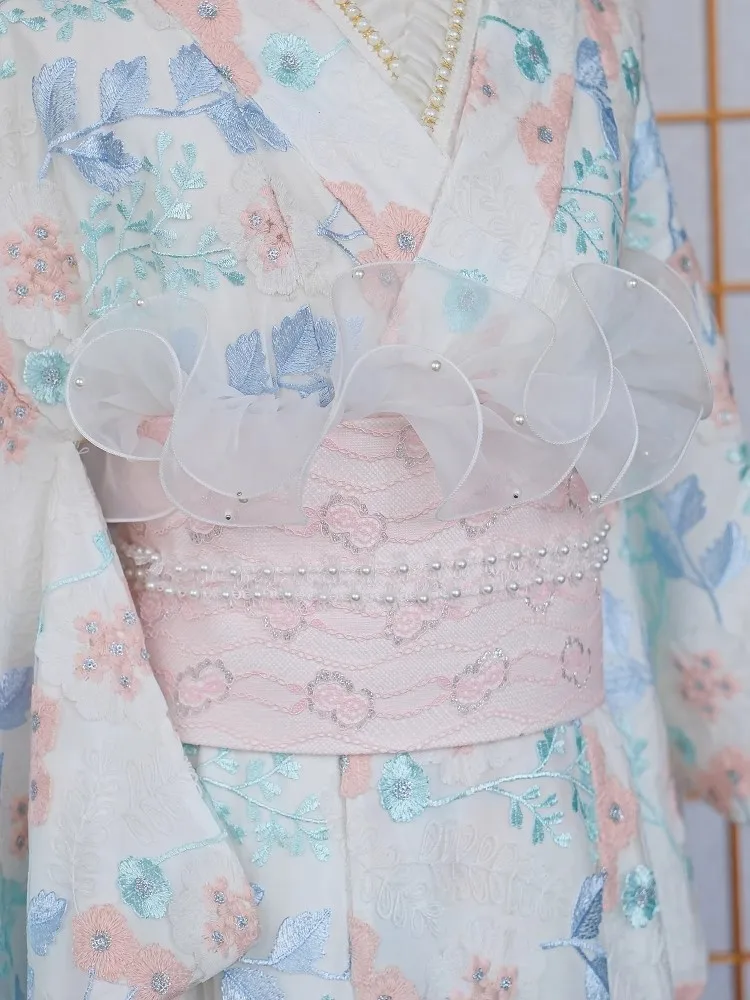 Lace-Trimmed Kimono Undergarme - Japanese Women Formal Wear avis et prix