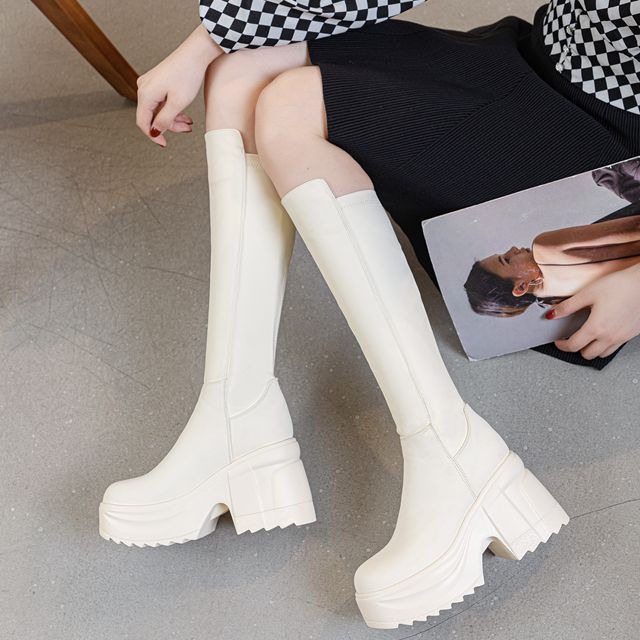 Womens Knee High Thick Sole Wi - Formal Wear Women Us avis et prix