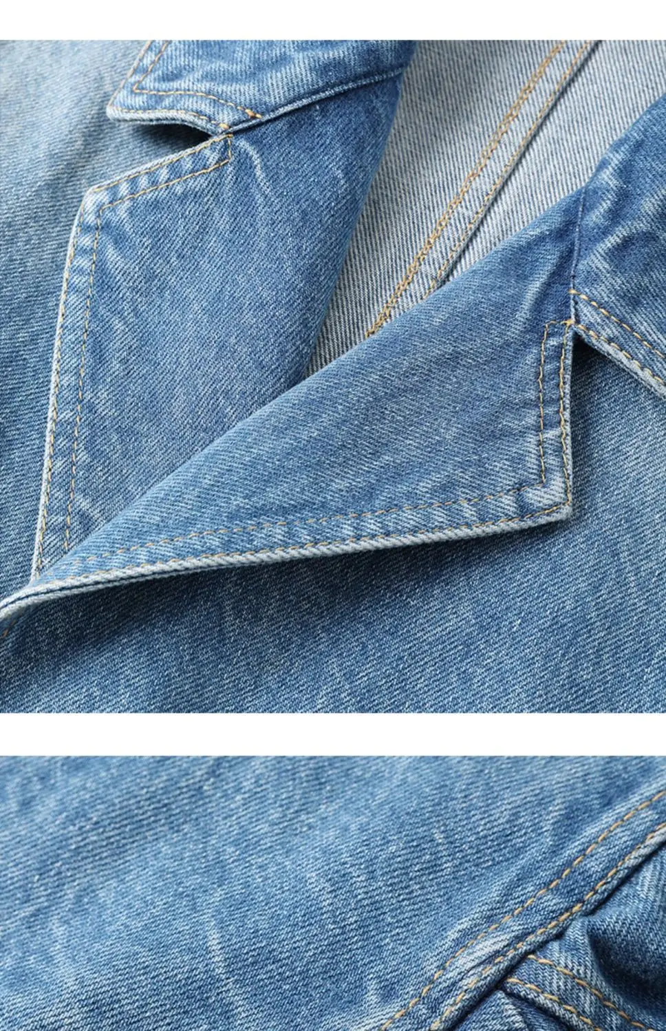 Blue Washed Retro Denim Jacket - Unique Women'S Formal Wear avis et prix