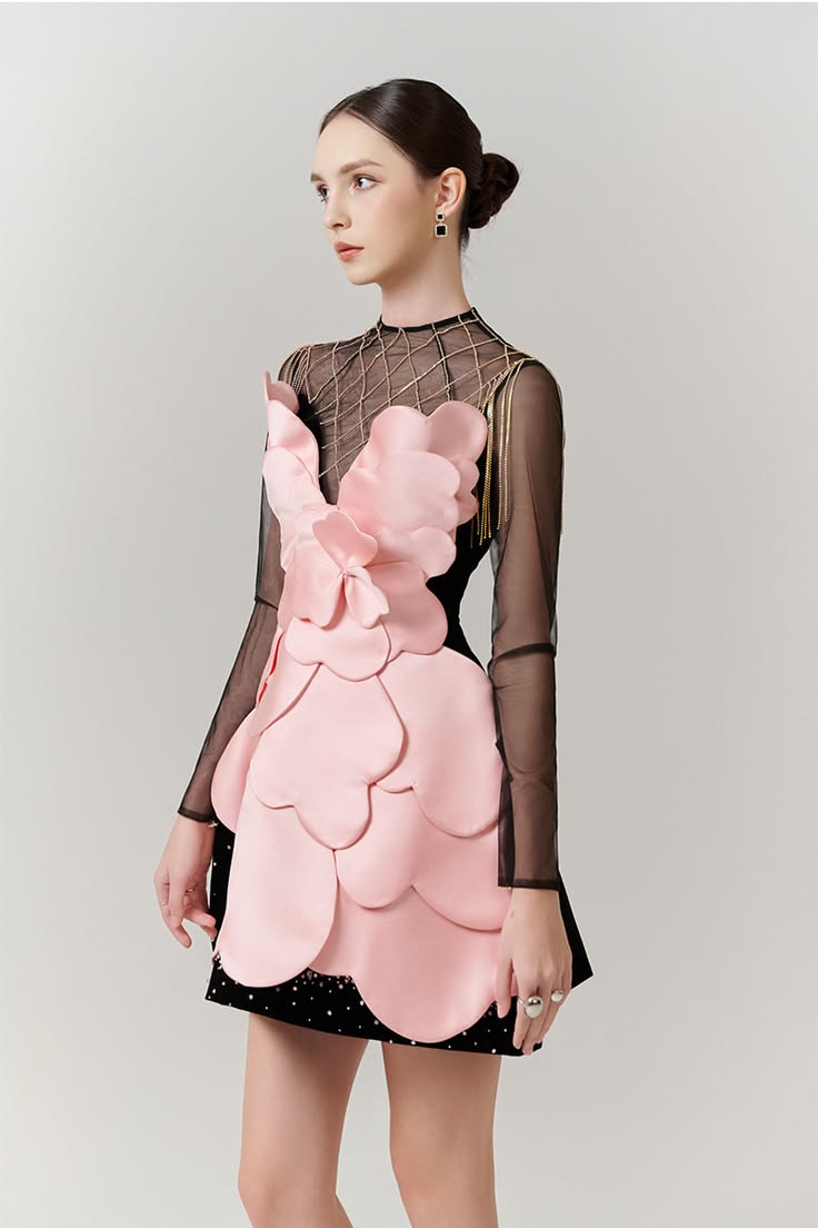 Gothic Black Pink Floral Mini  - Formal Wear Women Us avis et prix