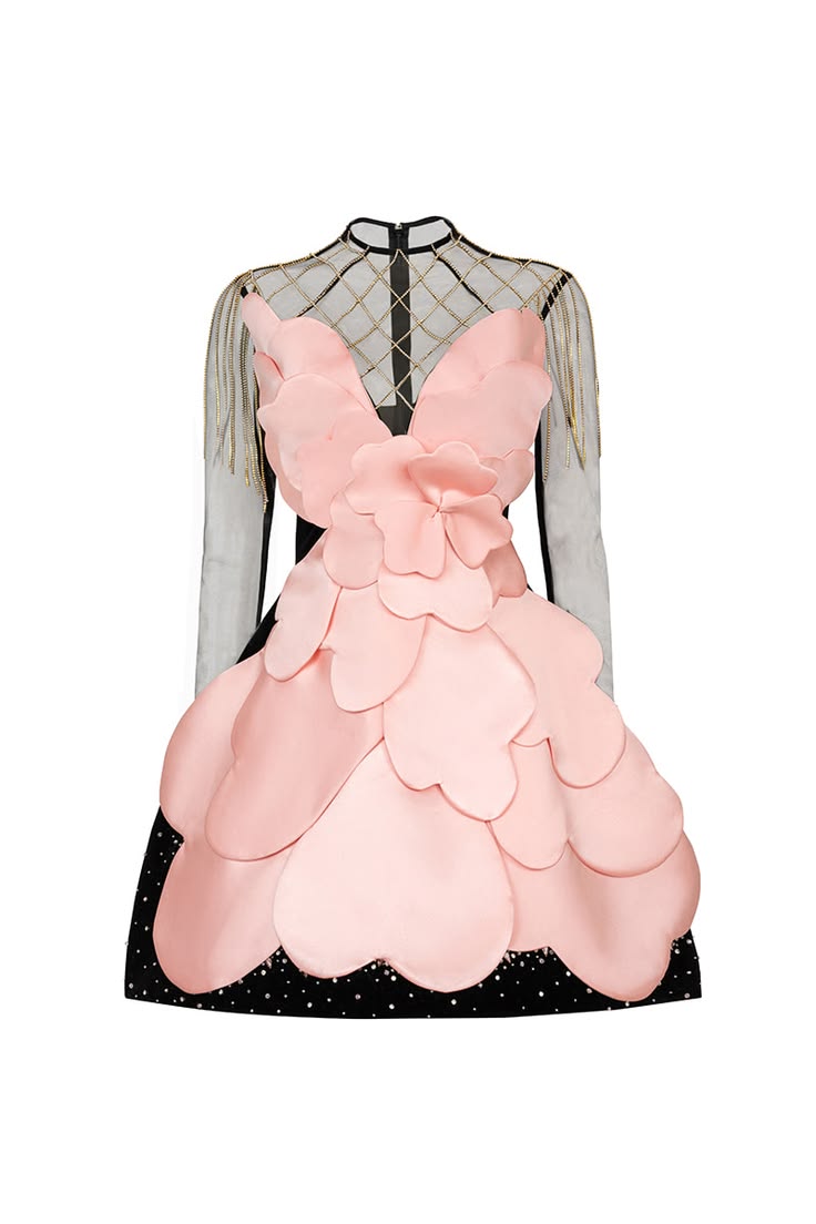 Gothic Black Pink Floral Mini  - Formal Wear Women Us avis et prix