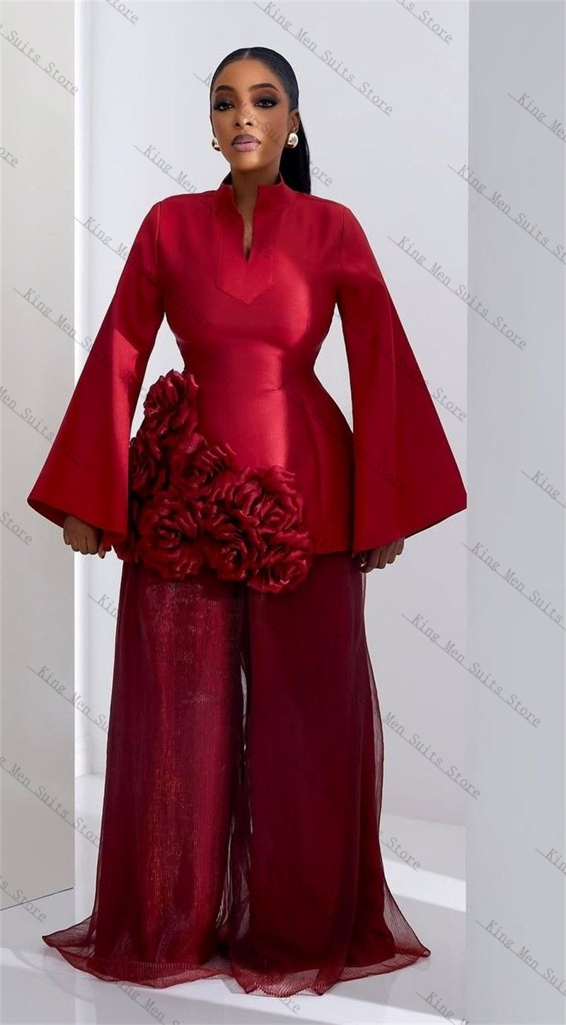 Burgundy Women Suit Set 2 Pcs  - Women Formal Wear Coat avis et prix