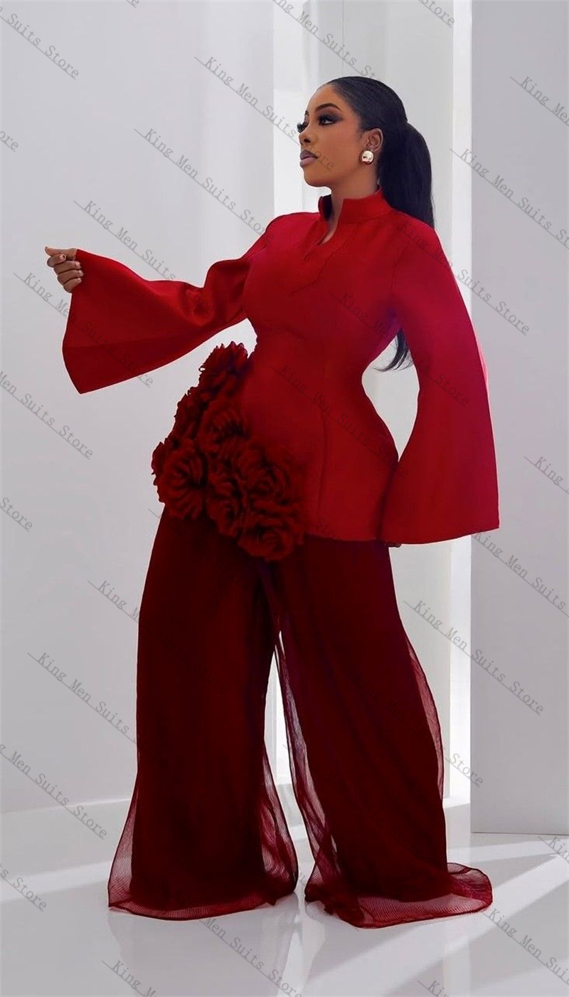 Burgundy Women Suit Set 2 Pcs  - Women Formal Wear Coat avis et prix