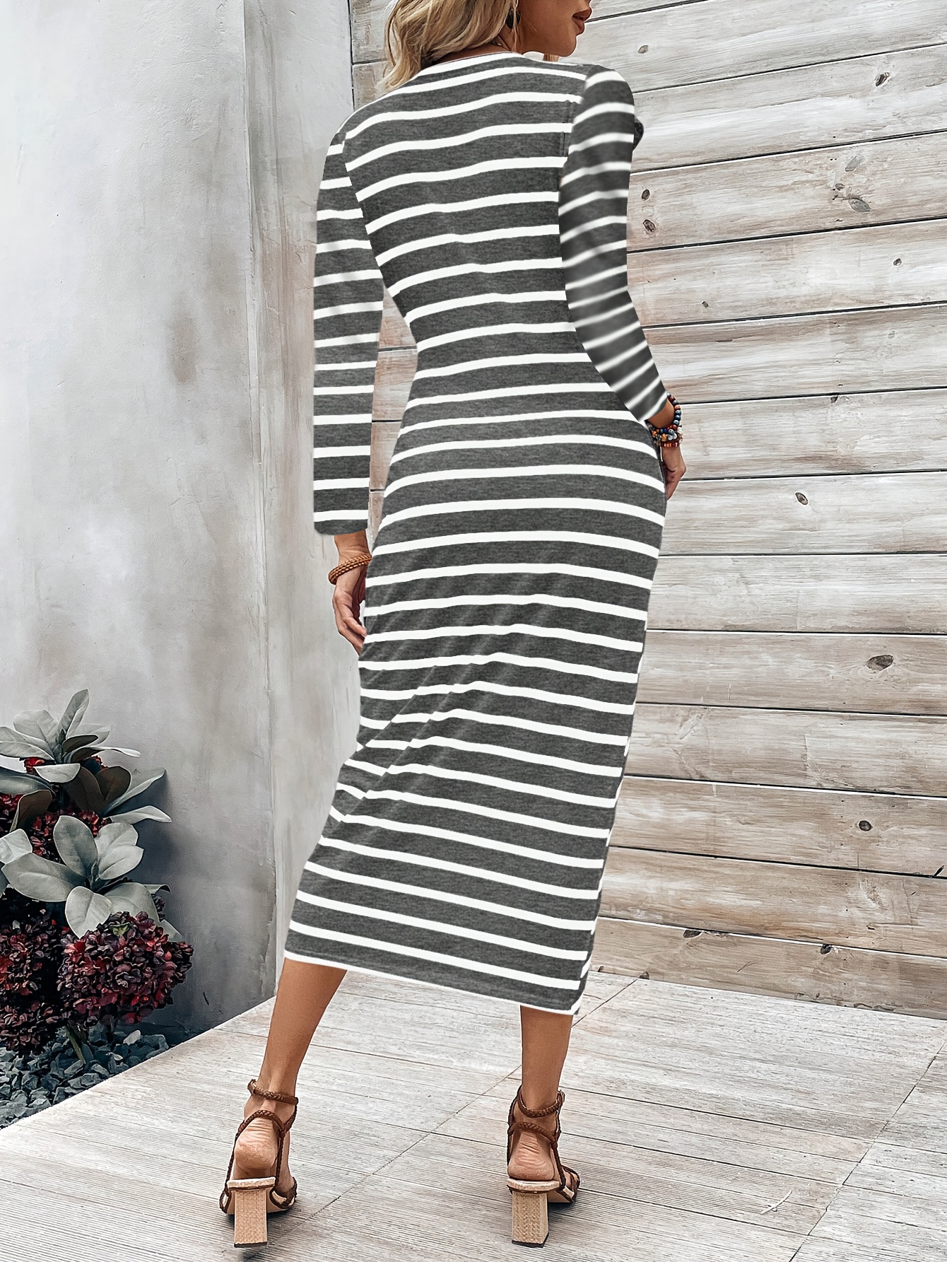 Striped Half-sleeved Tight Dre - Wrap Dress Work avis et prix