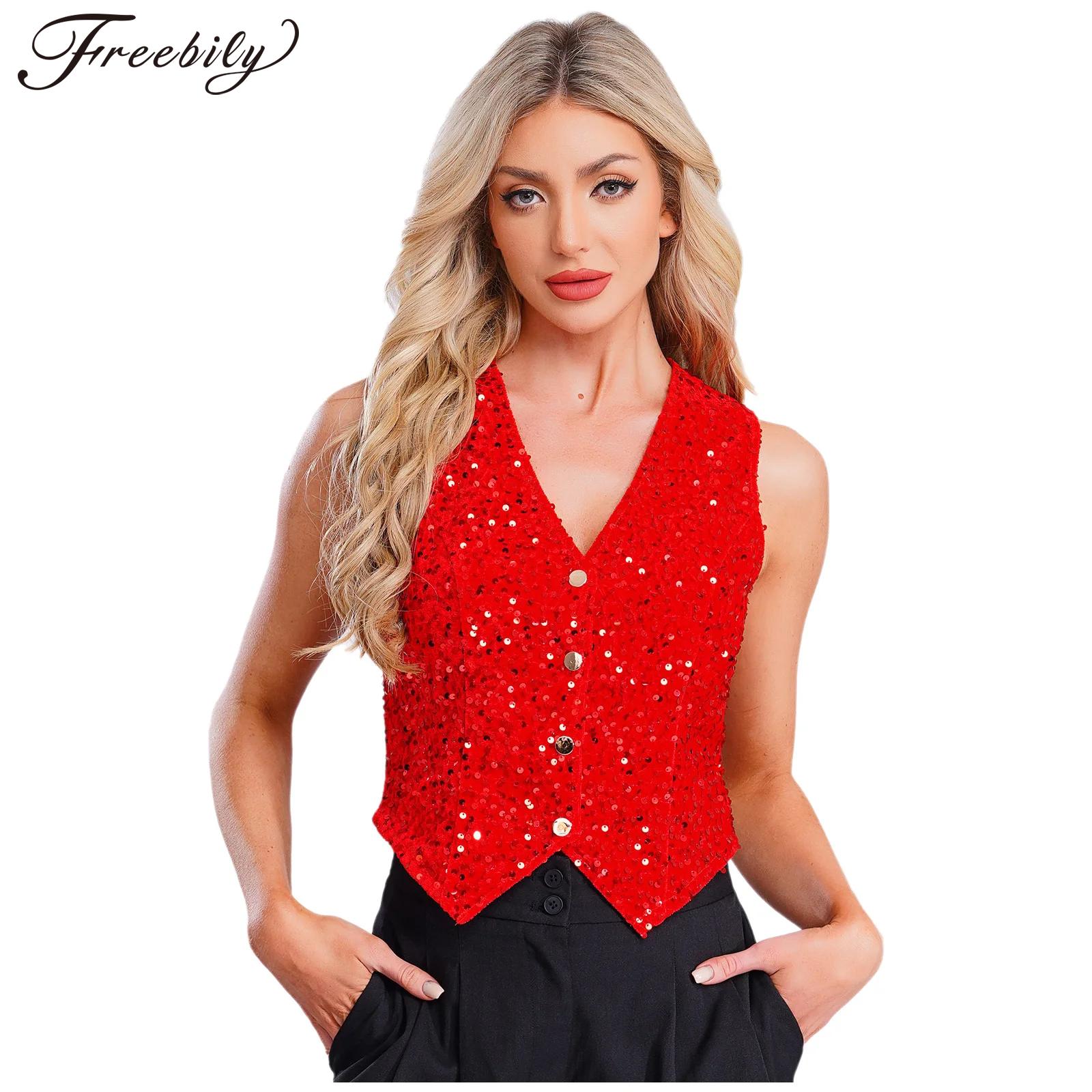 Women Shiny Sequins Vest Chris - Women Formal Wear Vest avis et prix