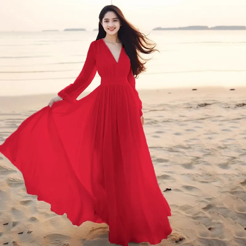 Women Ladies Clothing Long-Sle - Wrap Dress Work avis et prix