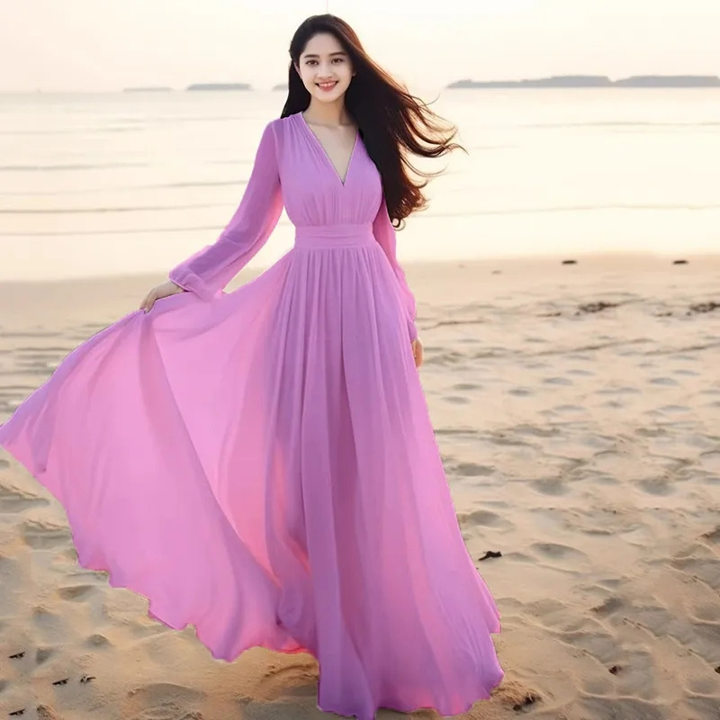 Women Ladies Clothing Long-Sle - Wrap Dress Work avis et prix