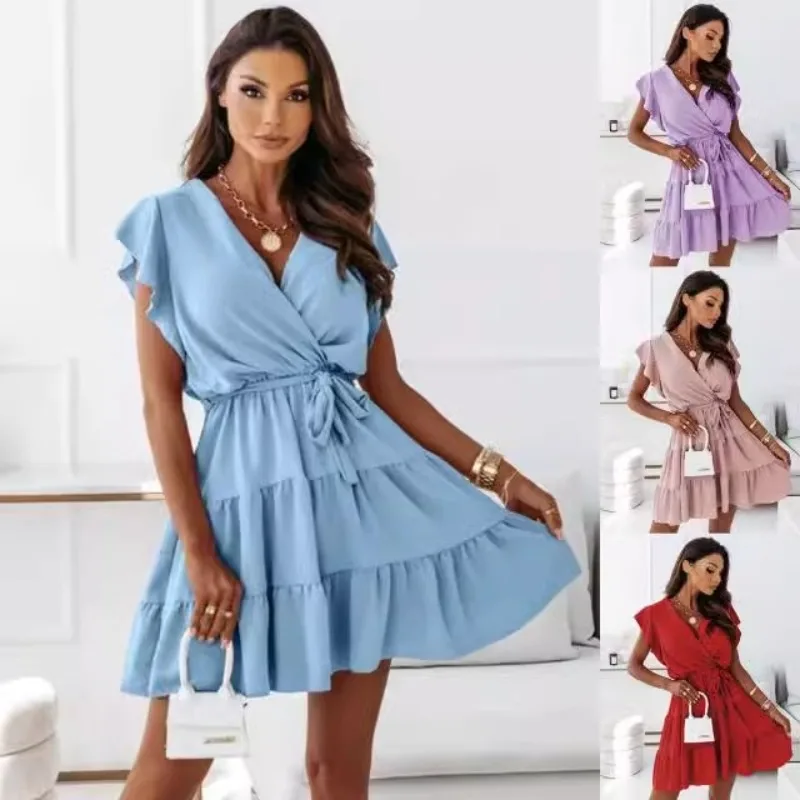 New Summer Women's Fashion Lad - Wrap Dress Work avis et prix