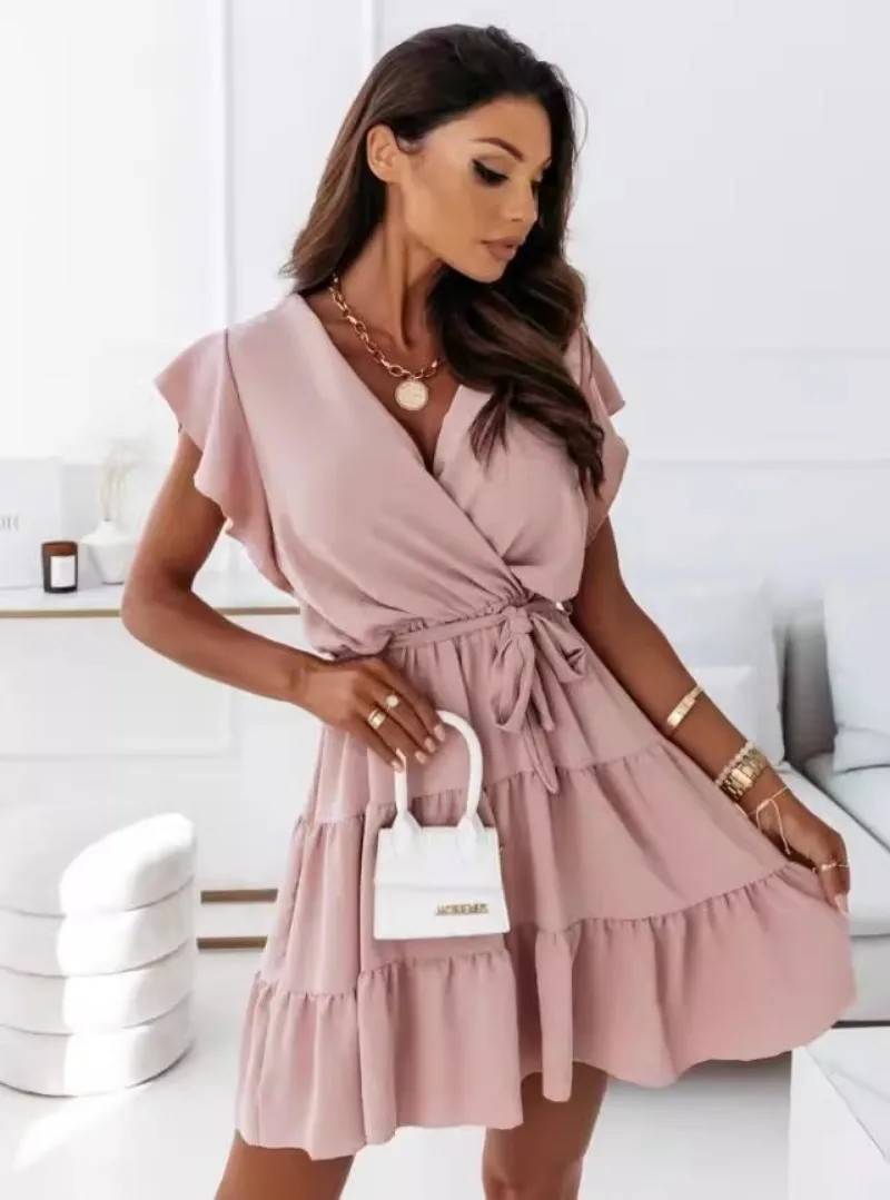 New Summer Women's Fashion Lad - Wrap Dress Work avis et prix