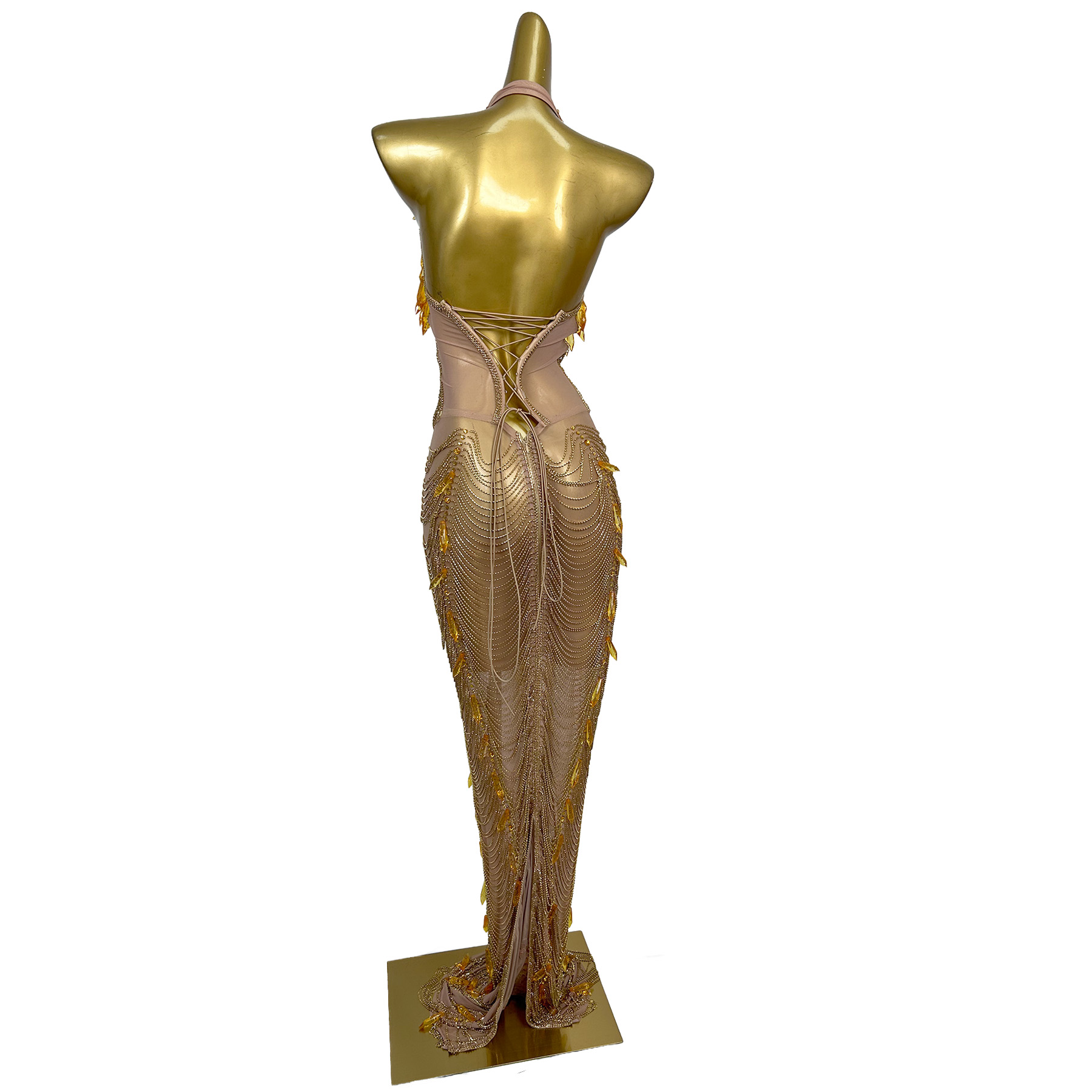 Gold Backless Diamond Tassel E - Women Formal Wear For Plus Size avis et prix
