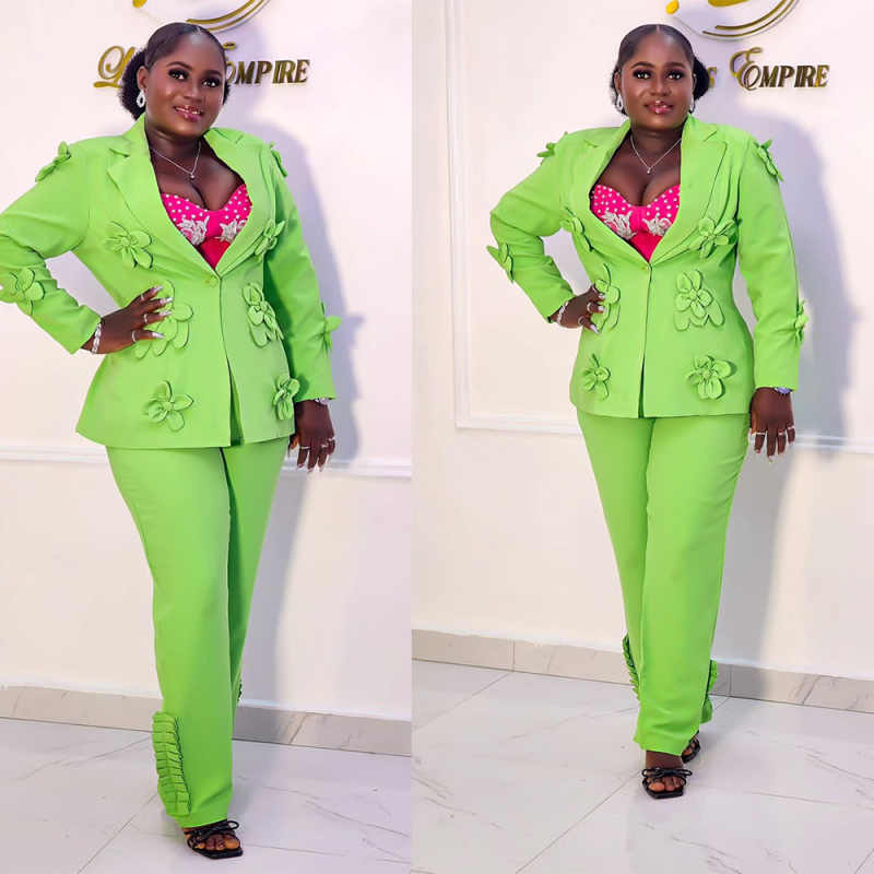 Plus Size Green Women Blazer S - Women Formal Wear For Plus Size avis et prix