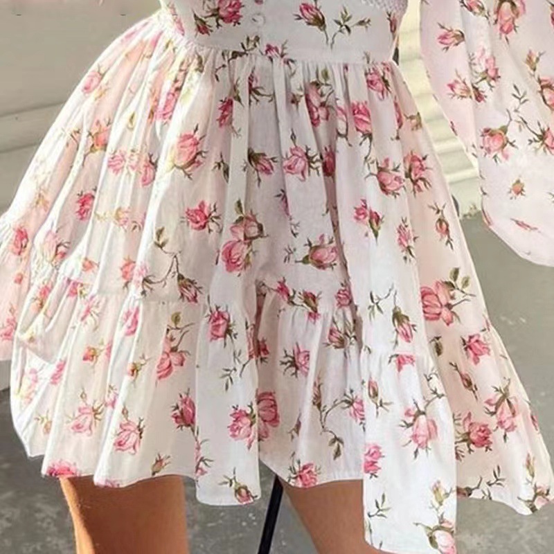 Women Floral Print Mini Dress  - Wrap Dress Work avis et prix