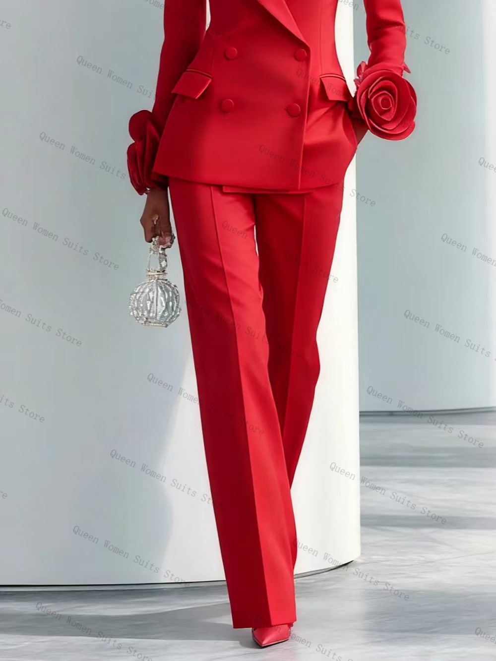 Luxury Red Women Suit Set 2 Pc - Women Formal Wear Coat avis et prix