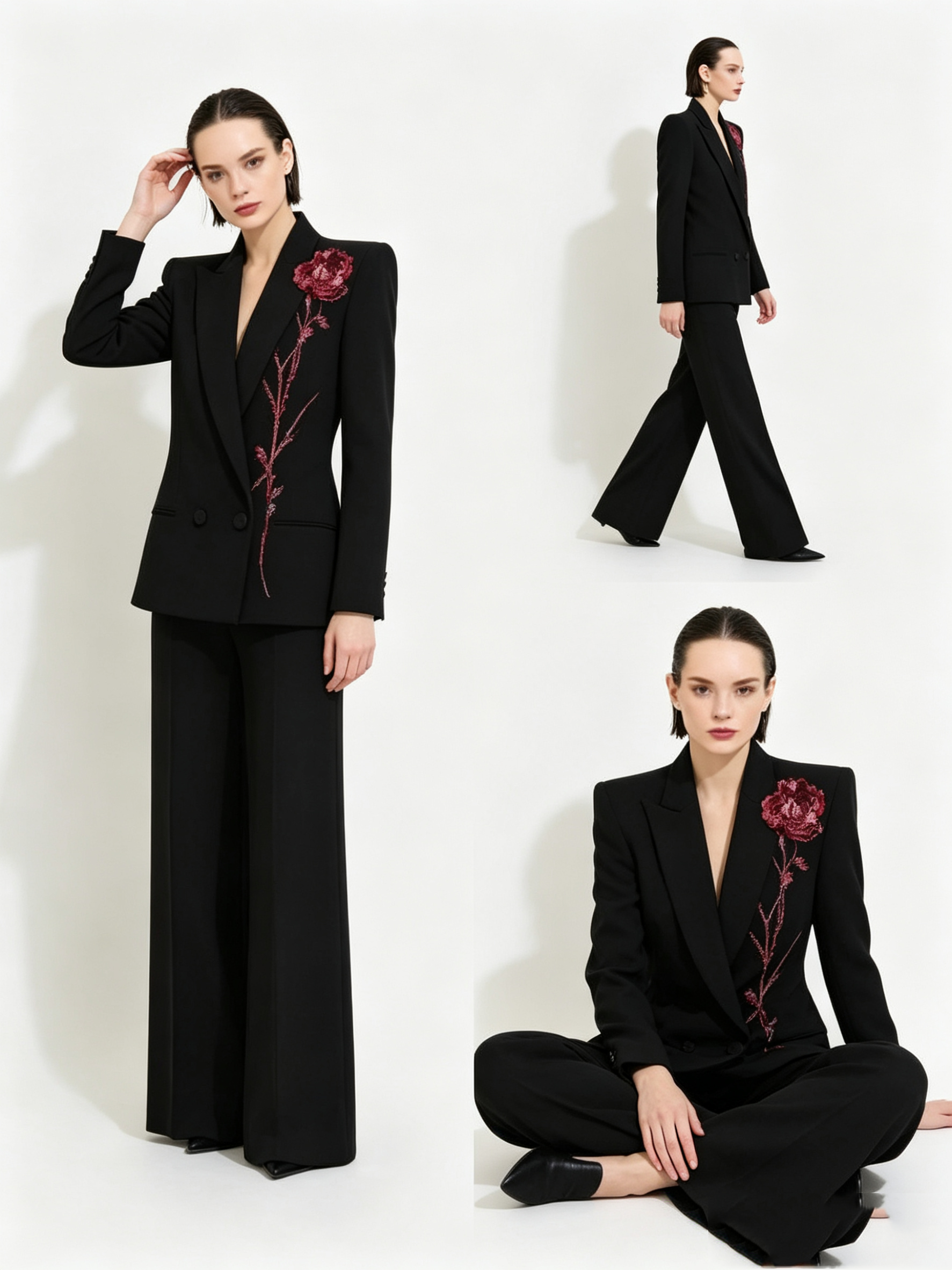 Black Women Suits Set 2 Piece  - Women Formal Wear Coat avis et prix