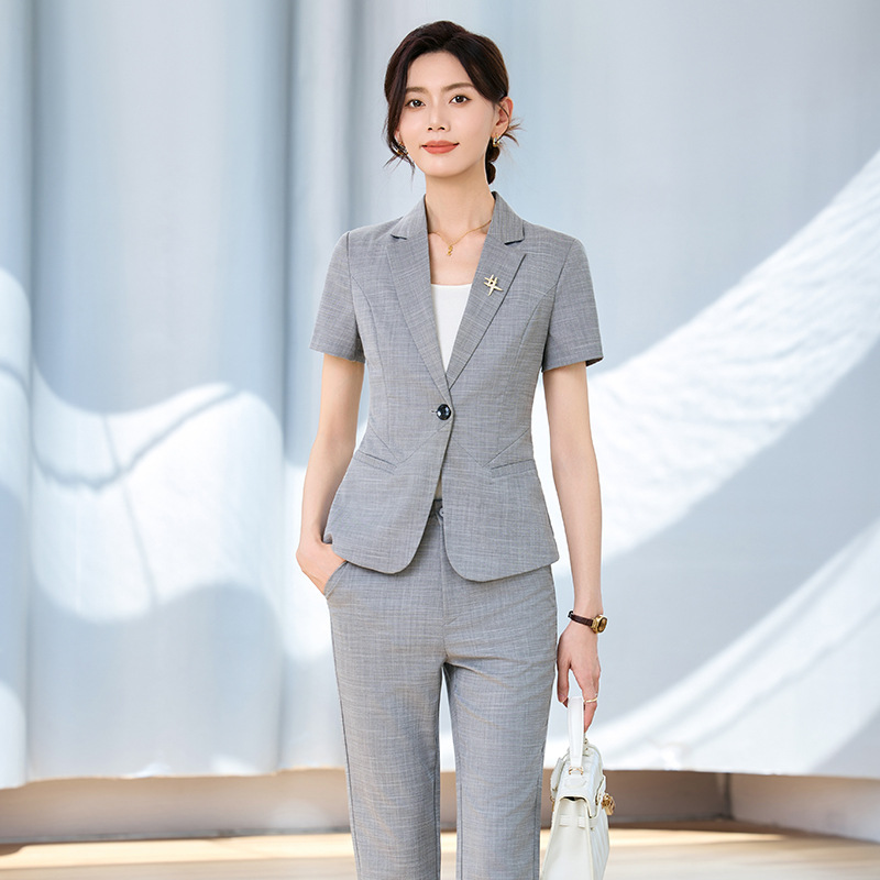 Women's short-sleeved suit set - Women Formal Wear For Interview avis et prix