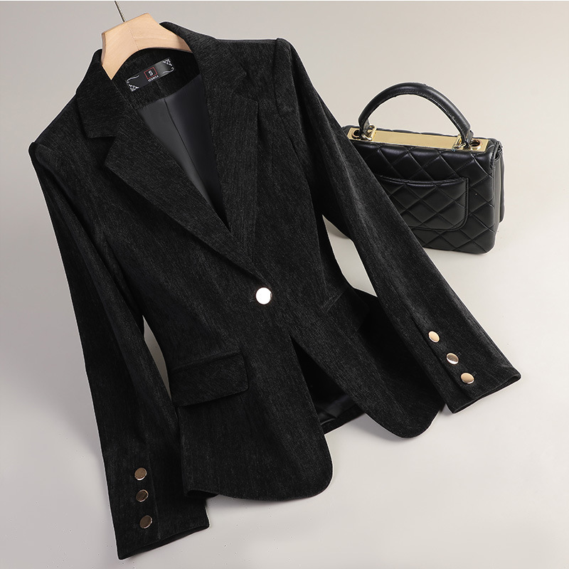 Yellow Gold Velvet Blazer Wome - Women Formal Wear Coat avis et prix