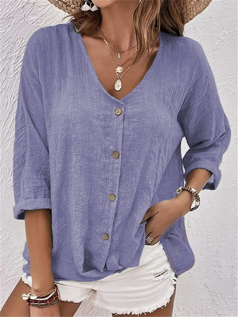 Elegant Buttons Solid Blouse S - Women'S Formal Wear Blouse avis et prix