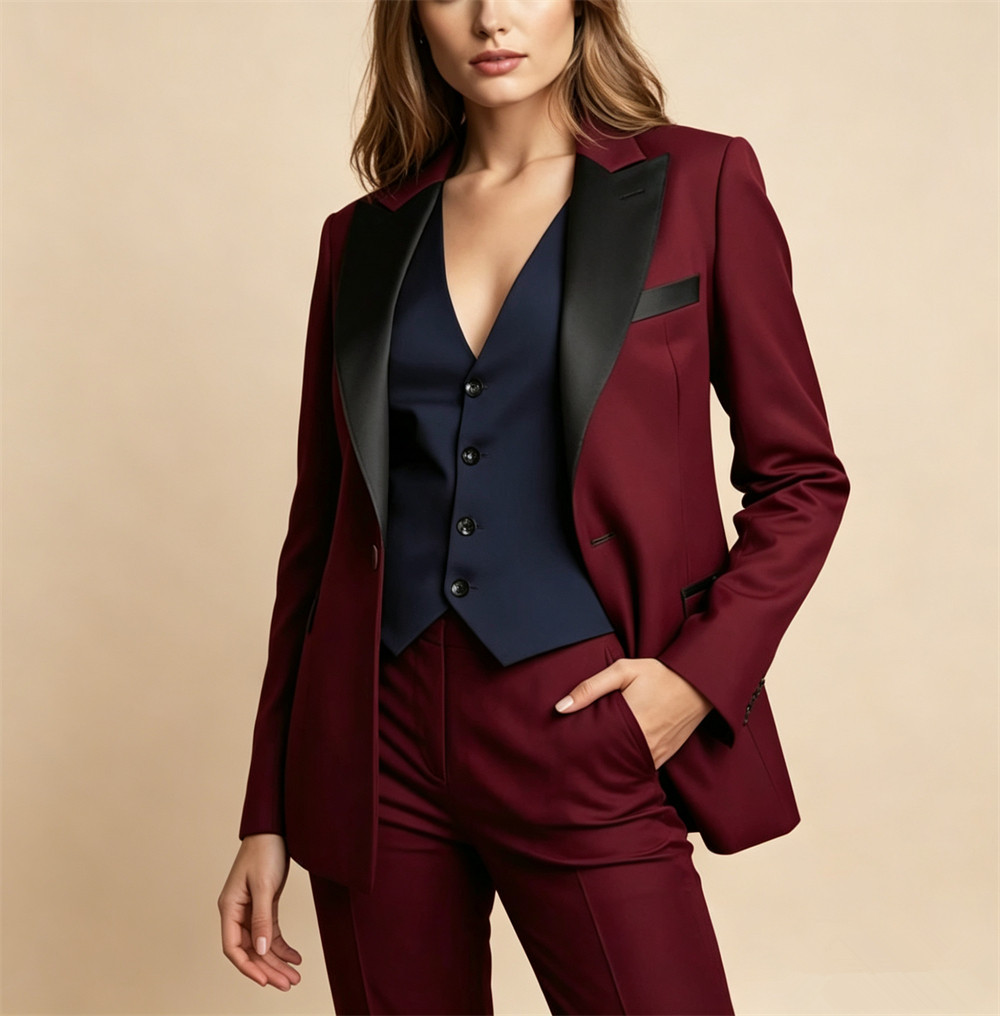 Elegant Burgundy Women's Suits - Women Formal Wear Vest avis et prix