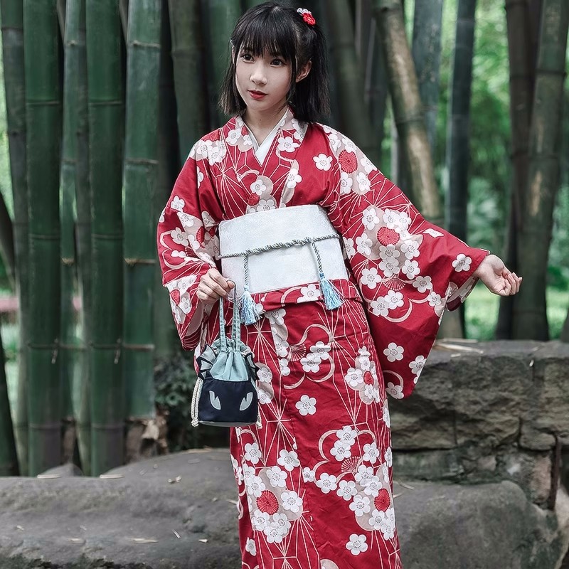 Red Japanese Yukata Kimono Fem - Japanese Women Formal Wear avis et prix