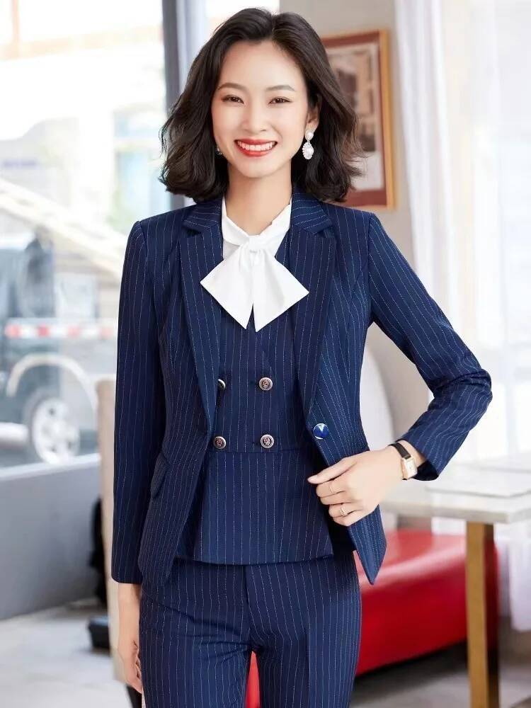 Fashion Striped Formal Busines - Women Formal Wear For Interview avis et prix