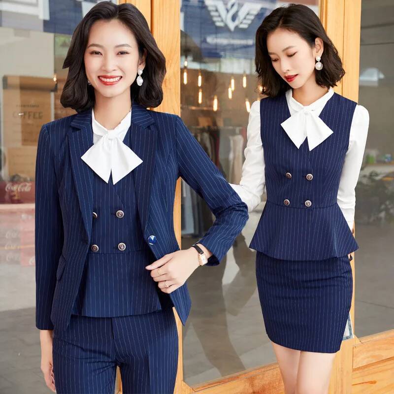 Fashion Striped Formal Busines - Women Formal Wear For Interview avis et prix
