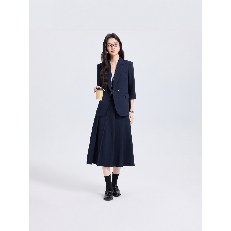 Navy Blue Women's Suit Set for - Women Formal Wear For Interview avis et prix