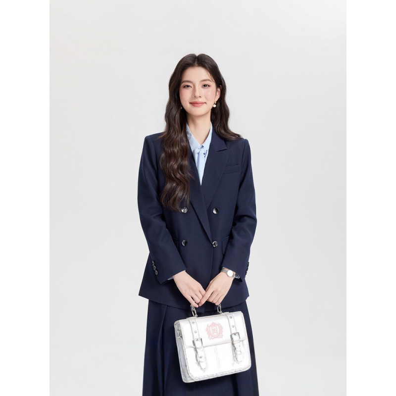 Navy blue double-breasted wome - Women Formal Wear For Interview avis et prix