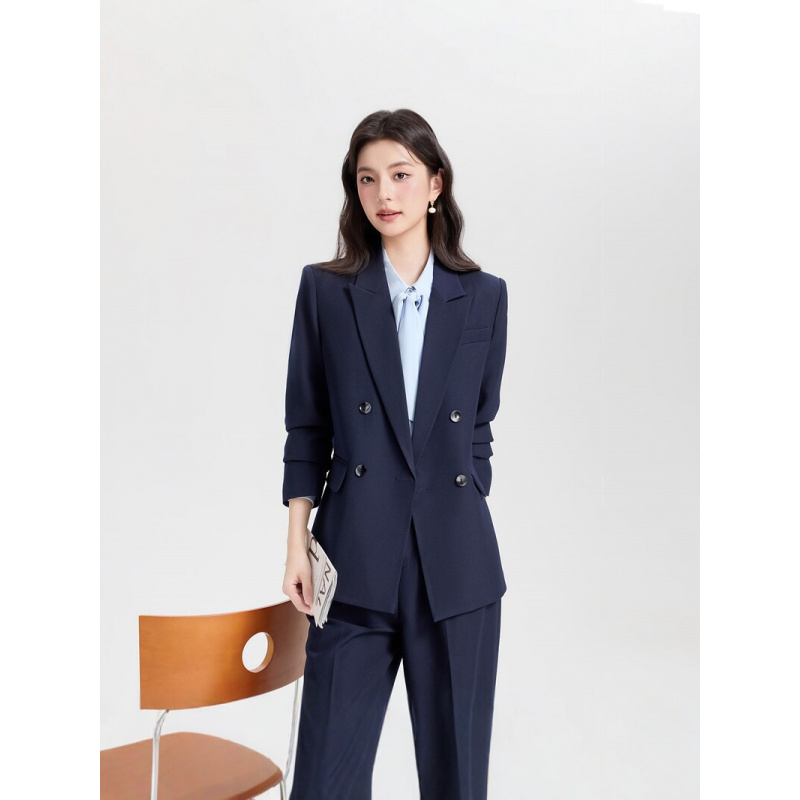 Navy blue double-breasted wome - Women Formal Wear For Interview avis et prix
