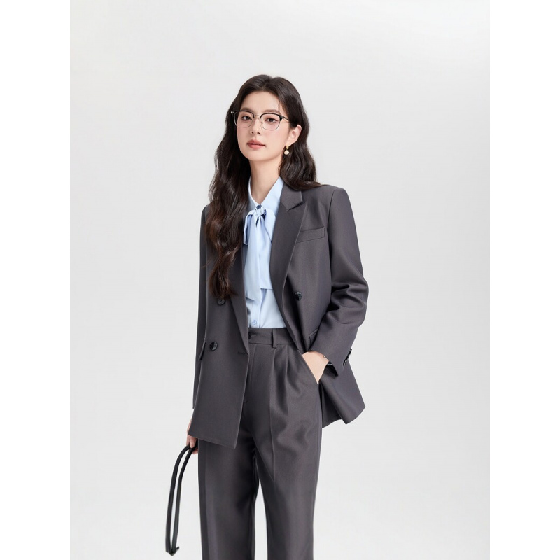 Navy blue double-breasted wome - Women Formal Wear For Interview avis et prix