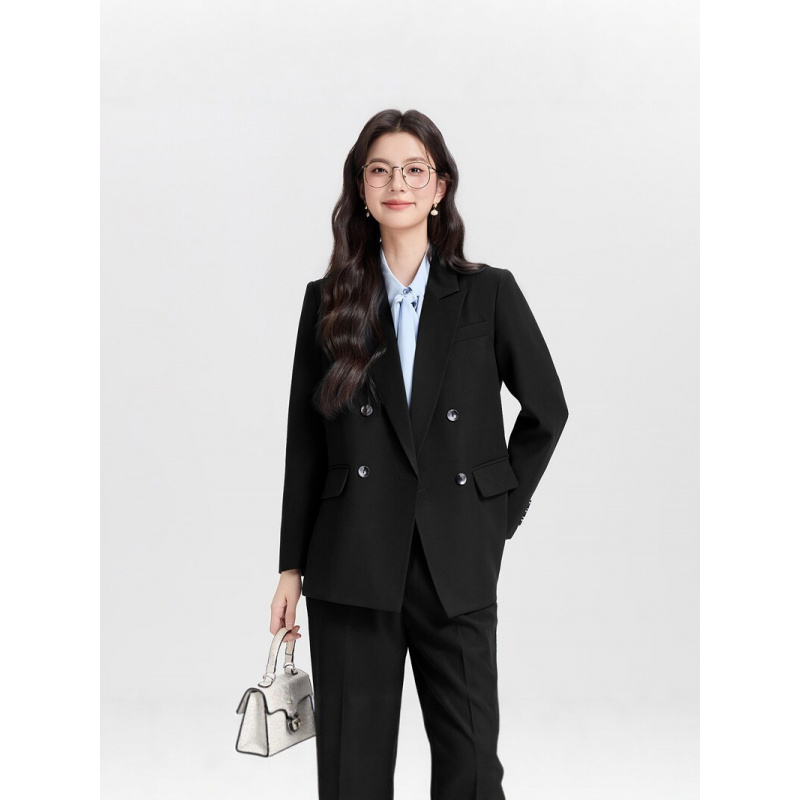 Navy blue double-breasted wome - Women Formal Wear For Interview avis et prix