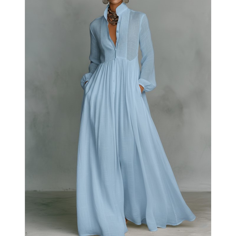 Elegant Pleated Long Dress 202 - Wrap Dress Work avis et prix