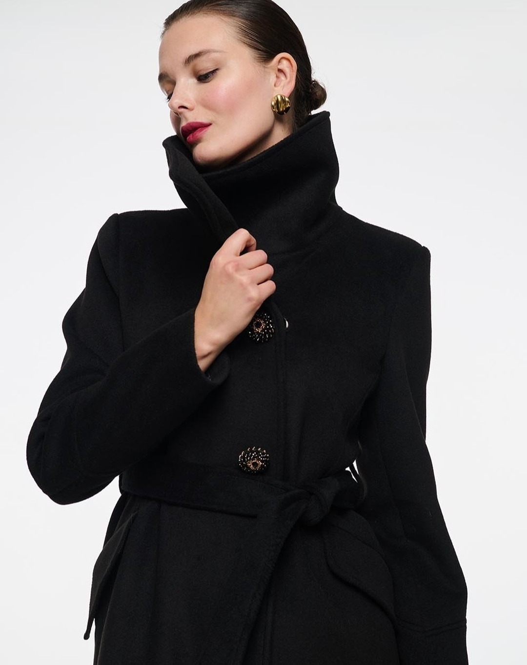 Vintage Black Stand Collar Wom - Women Formal Wear For Plus Size avis et prix