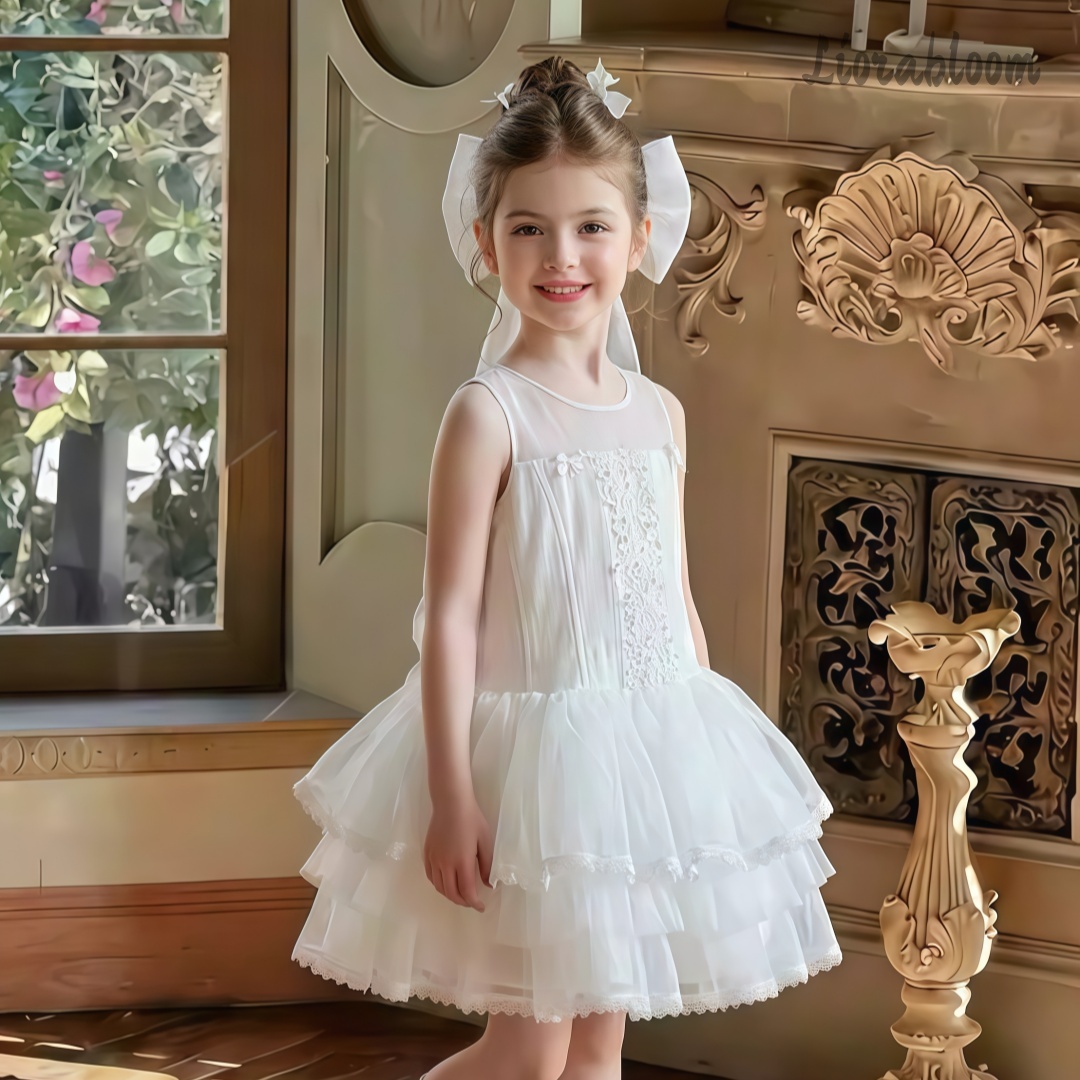 Girls' White Embroidered Forma - Formal Wear Women Us avis et prix