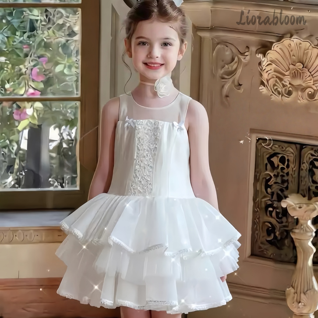 Girls' White Embroidered Forma - Formal Wear Women Us avis et prix