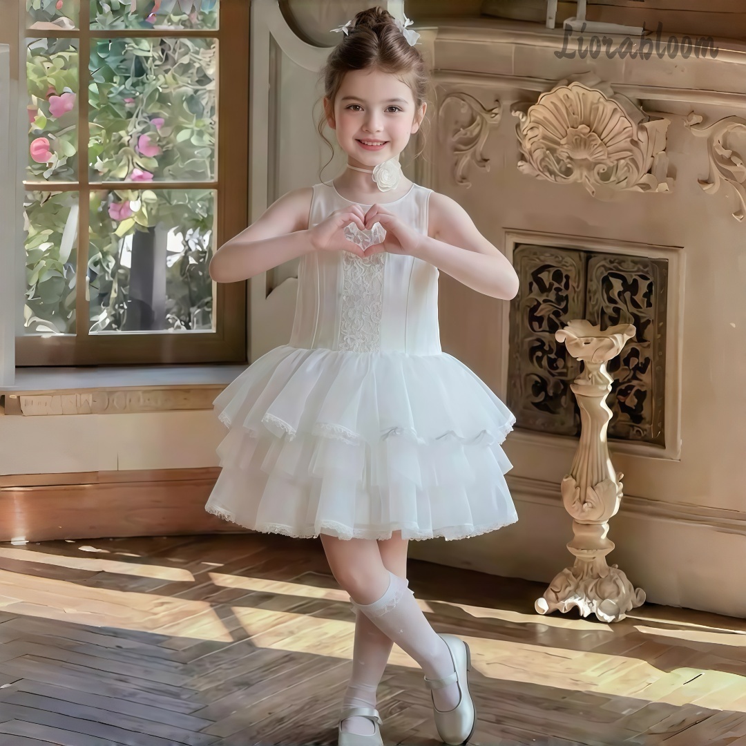 Girls' White Embroidered Forma - Formal Wear Women Us avis et prix