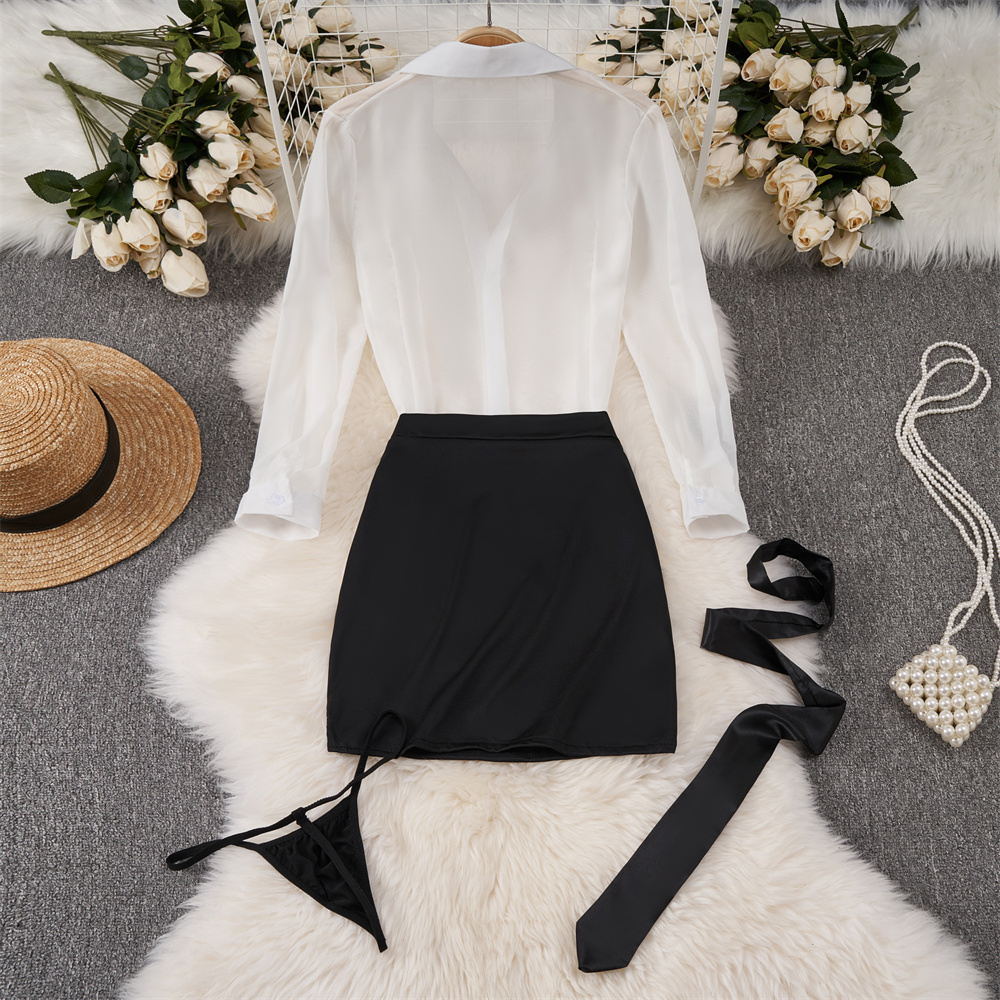 Sexy Transparent Long Sleeve S - Women'S Formal Wear Blouse avis et prix