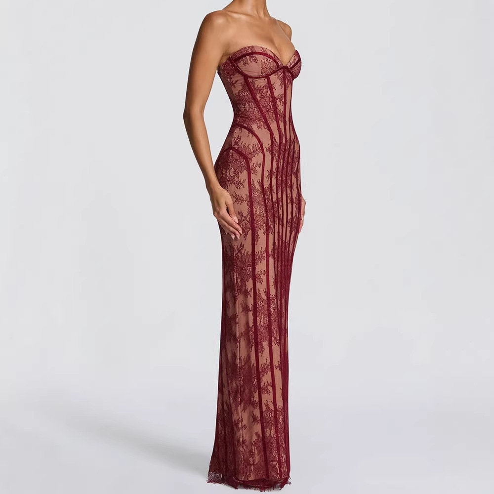 Strapless Bodycon Maxi Dress f - Formal Wear Women Us avis et prix