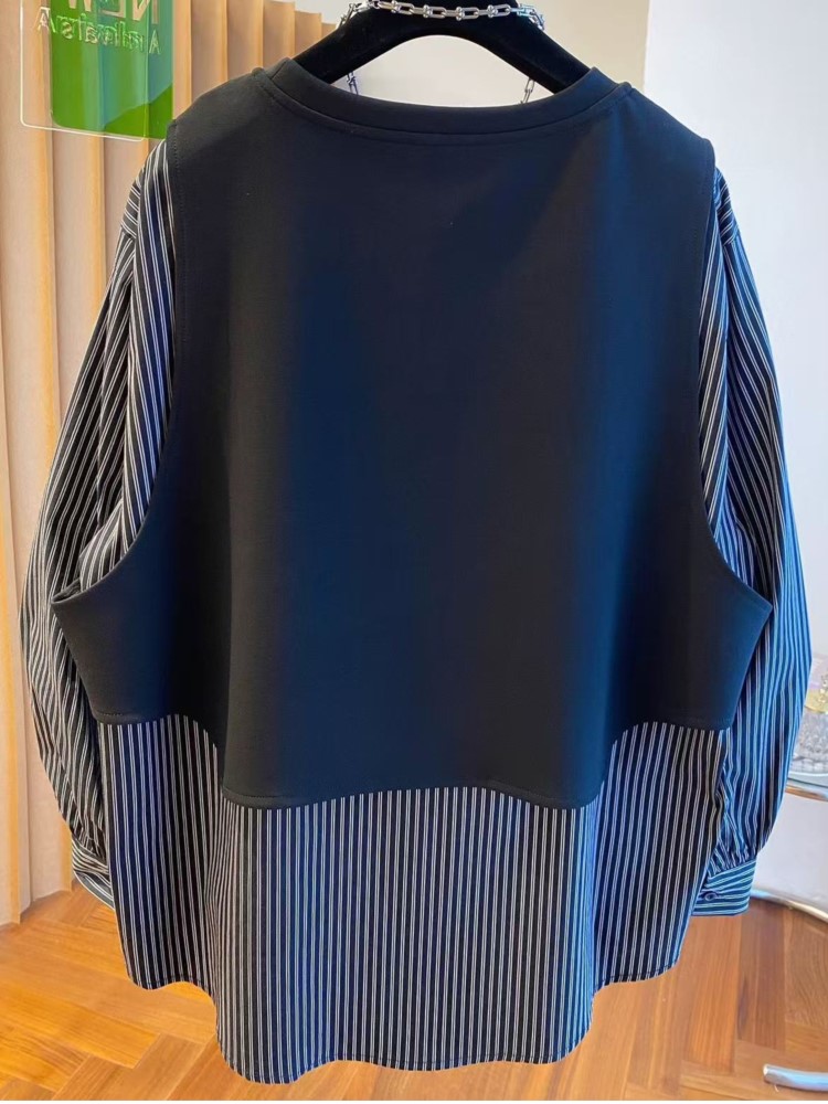 Autumn Patchwork Fake Two Piec - Women'S Formal Wear Blouse avis et prix