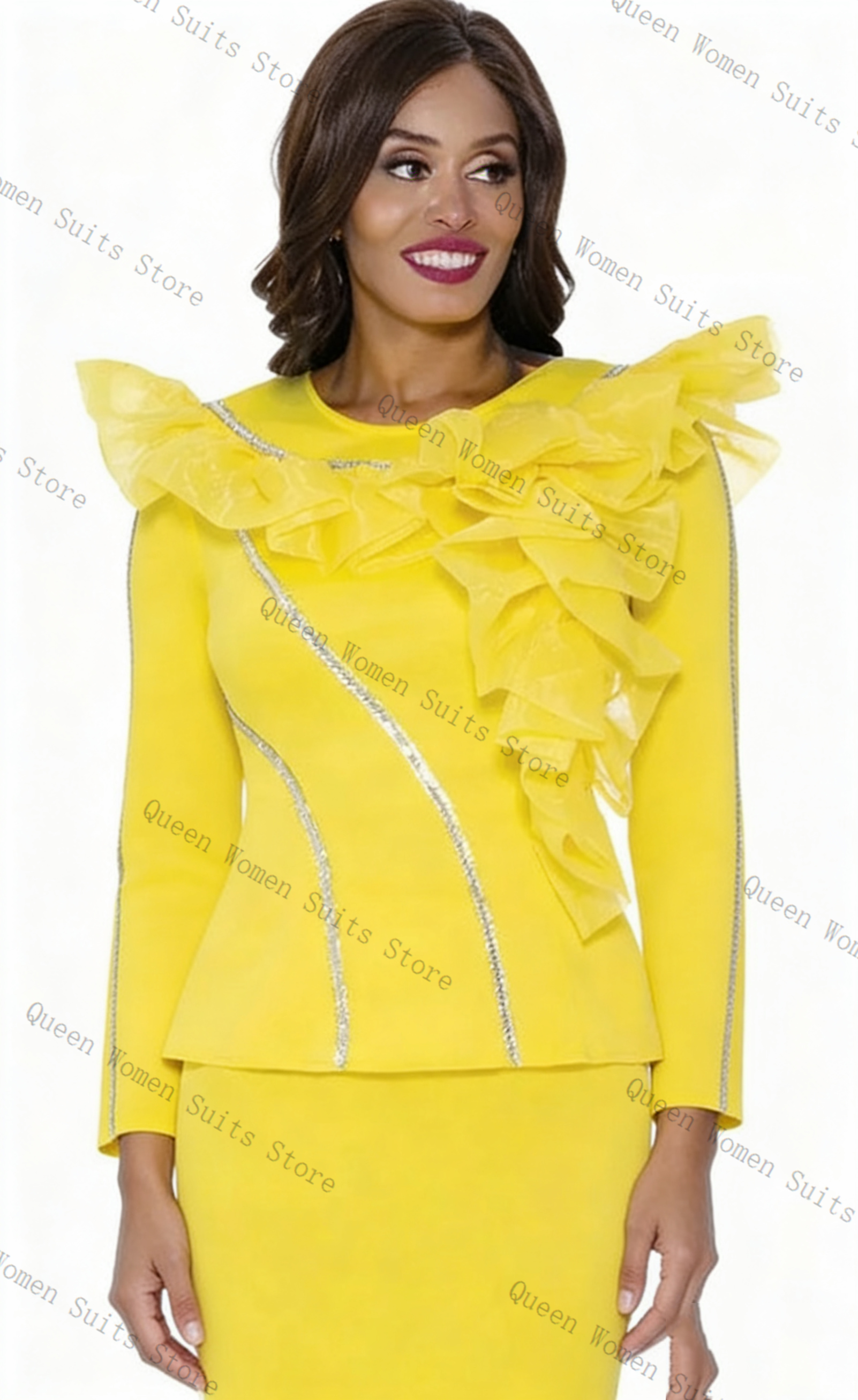 Crystals Yellow Women Suit Ski - Women Formal Wear Coat avis et prix