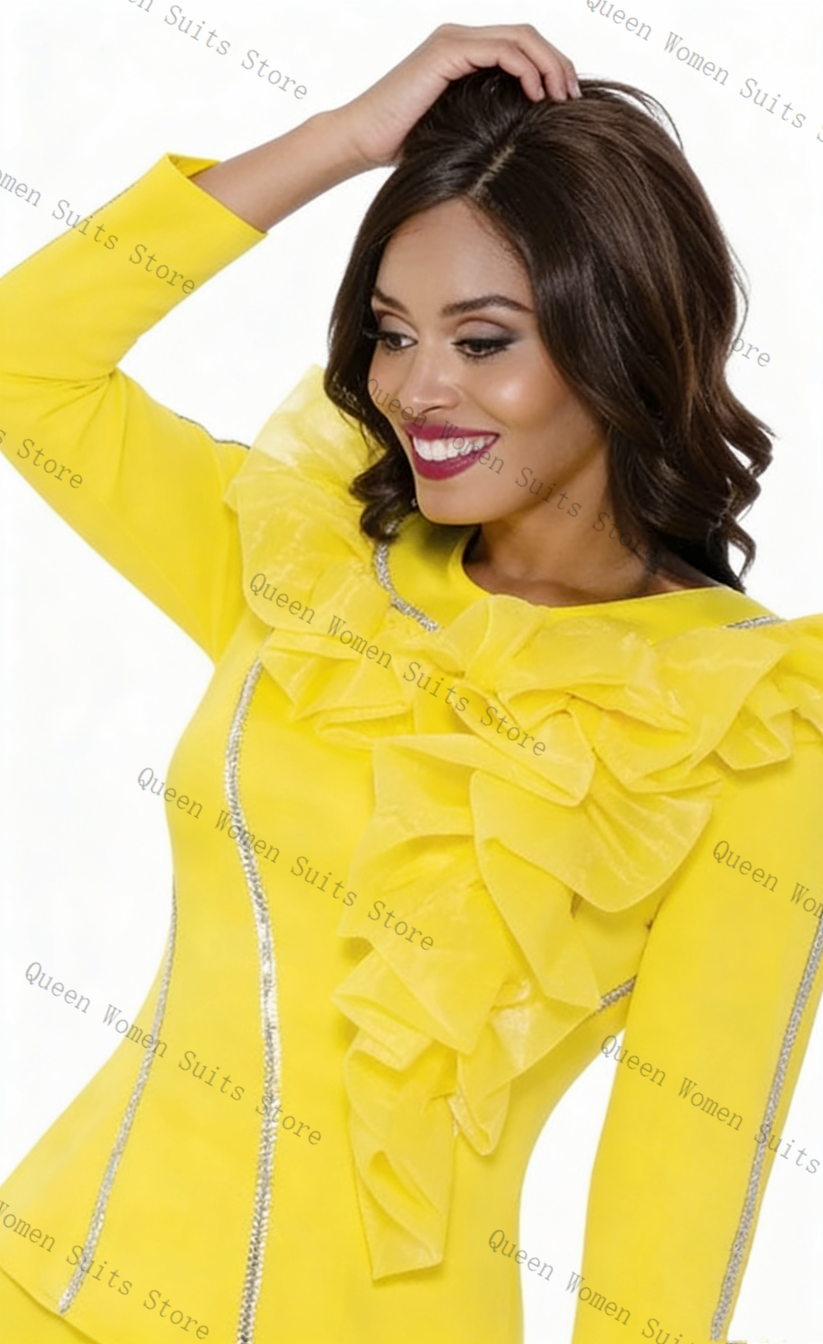 Crystals Yellow Women Suit Ski - Women Formal Wear Coat avis et prix