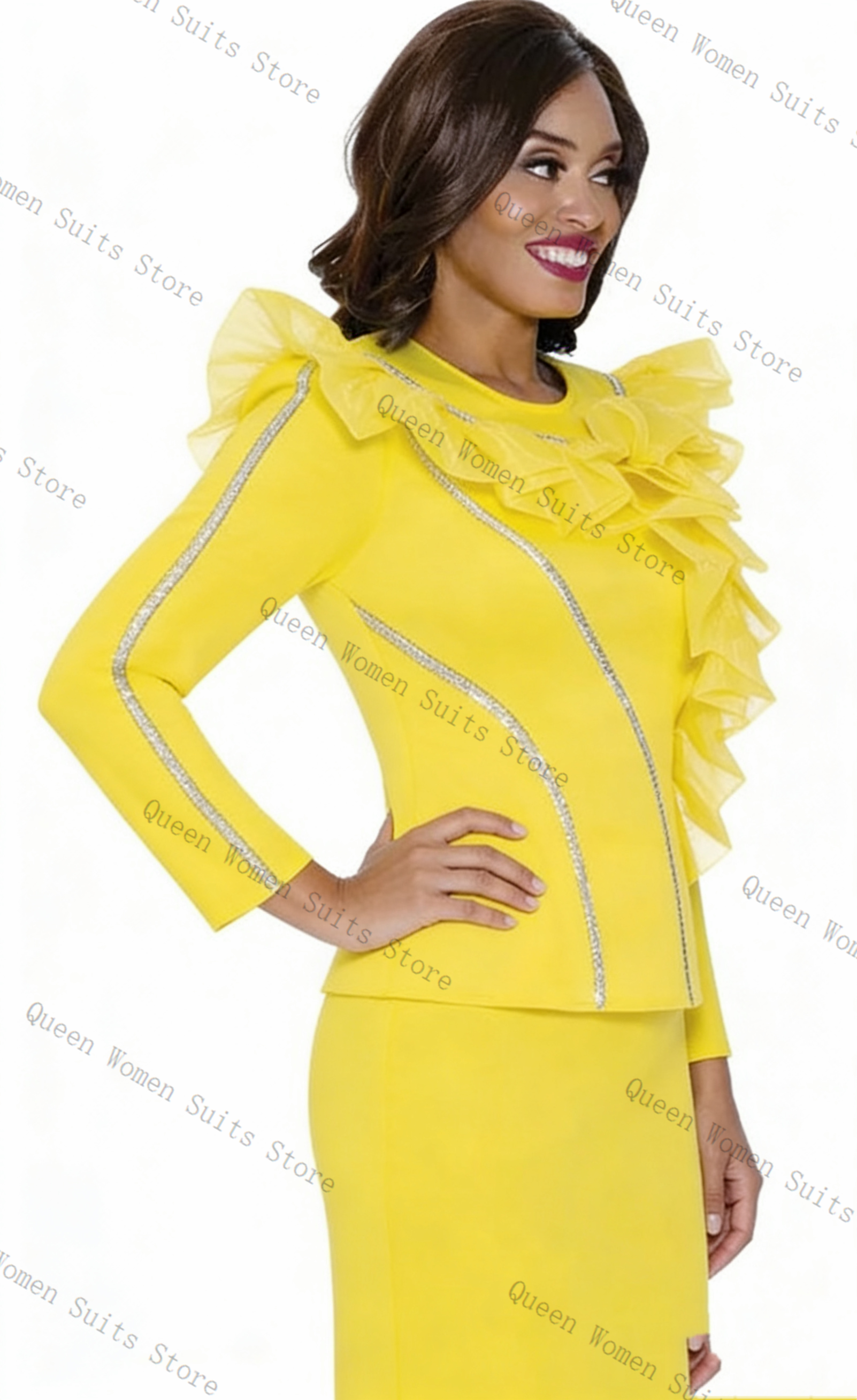Crystals Yellow Women Suit Ski - Women Formal Wear Coat avis et prix