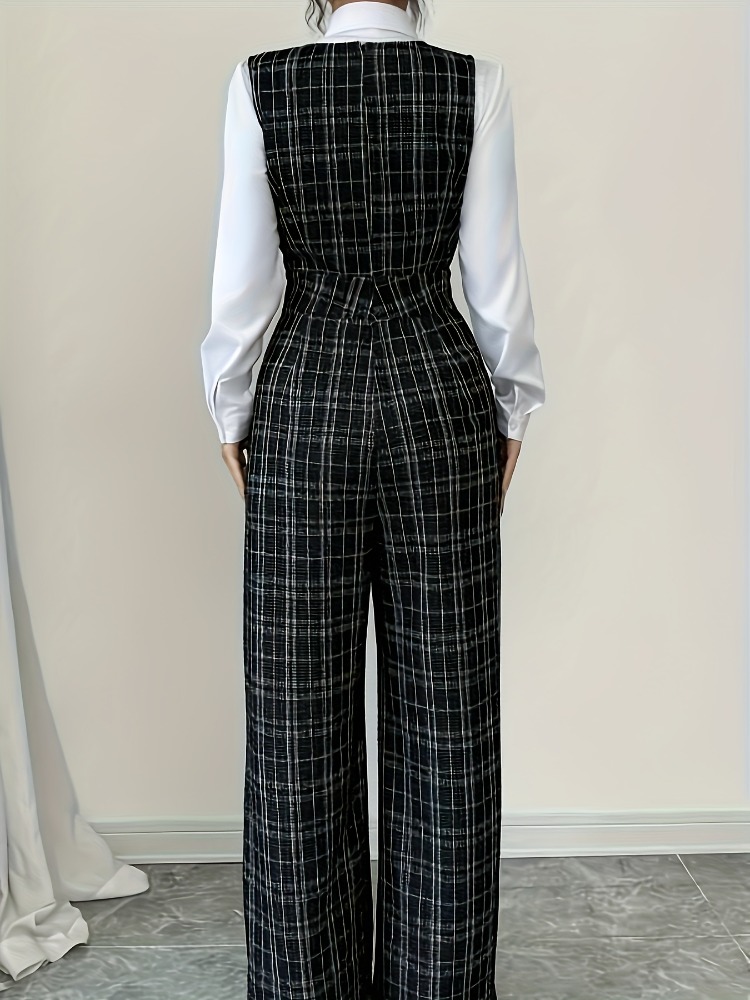 Women High Waist Wide Leg Plai - Women Formal Wear Vest avis et prix