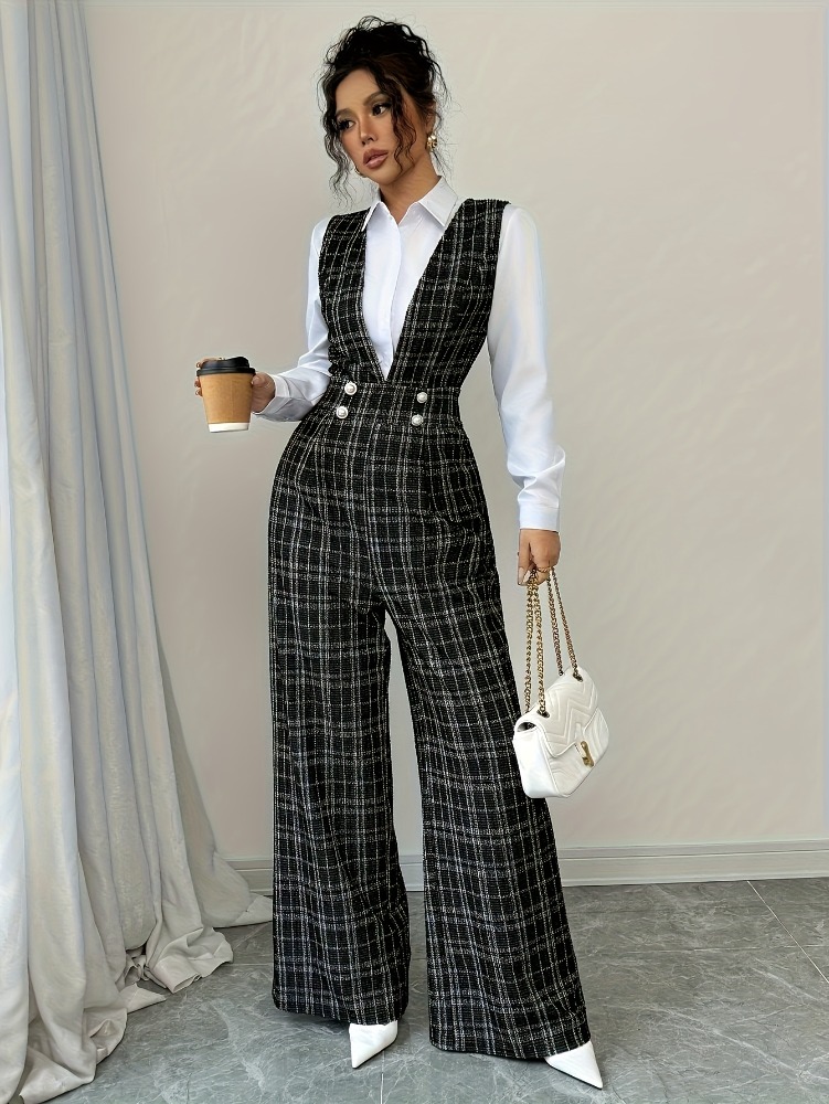 Women High Waist Wide Leg Plai - Women Formal Wear Vest avis et prix