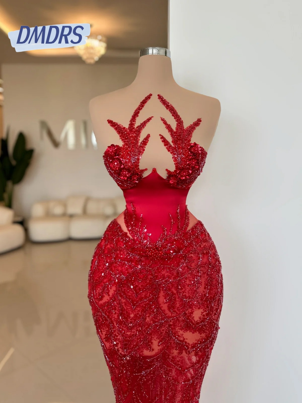 Red See Through Evening Dress  - Unique Women'S Formal Wear avis et prix